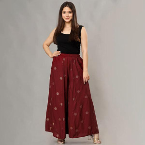 ENDFASHION Rayon Gold Print Skirt Palazzo